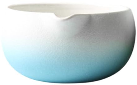 Gcljlmy Matcha Bowl - Ciotola per tè in ceramica con versare, per la casa, l'ufficio, la sala da tè (gradiente di colore blu)