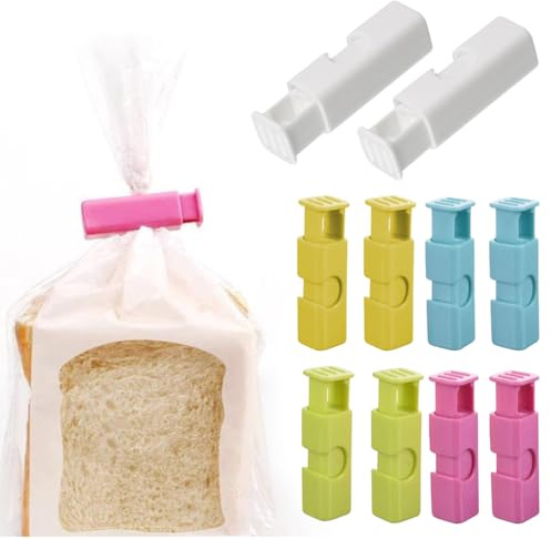 DOKRIN 10 pezzi di clip di mantenimento della freschezza a prova di umidità, clip di chiusura, adatte per sacchetti per snack, sacchetti per il pane, sacchetti per il latte in polvere