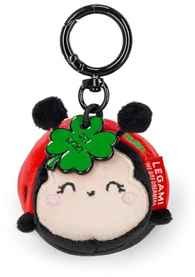 Legami - Portachiavi Super Soft! a Tema Ladybug, Portachiavi di Peluche, Ciondolo con Messaggio Inciso e Moschettone in Zinco, 7x11 cm