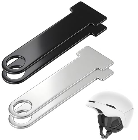 4 piezas (2 pares) de soportes de extensión para candado de casco de motocicleta, color negro y plateado, de metal, para cascos con cierre de liberación rápida, para fijación en motocicletas.