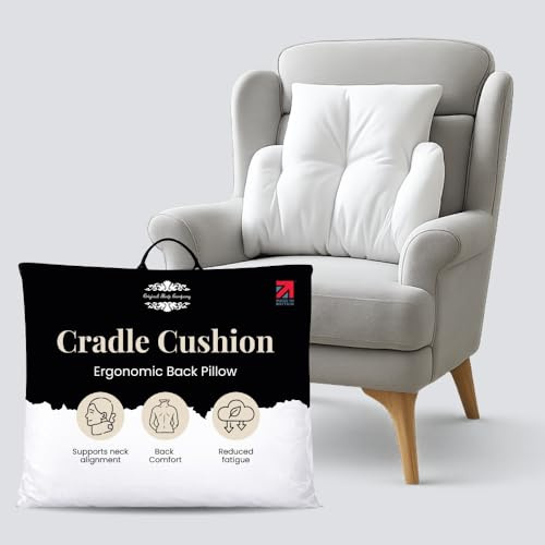 Original Sleep Company Orthopaedic Lumbar Support Cushion – Back Support Pillow for Chair, Bed & Desk, Fleece Posture Cushion for Lower Back Pain Relief, Office Chair, Sofa & Armchair