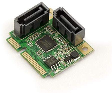 KALEA-INFORMATIQUE Tarjeta Controladora Mini PCI Express Half Size 2 Puertos SATA 3.0 con Chipset ASM1061