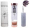 AITELEI Natürliche Edelstein Quarz Kristall Wasserflasche, Kristall Elixier infundierte Edelstein Wasserflasche für Heilung und Wellness - Doppelwandige Glasflasche mit Teekanne und Teesieb 400ML