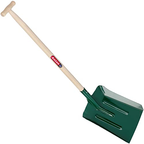 KADAX - Pala para el polvo de carbón, pala con mango ergonómico, pala con mango estable, pala robusta para cenizas, carbón, polvo de carbón, herramientas de jardín, pala de jardín (mango de madera)