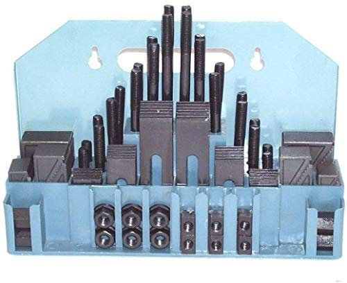 Spannpratzen T14 / 14mm Spannwerkzeugsortiment 58-teilig mit Kassette T-Nutensteine 55545, Nutensteine Spanneisen Spannwerkzeug für Frästisch, Bohrtisch, Kreuztisch AWZ