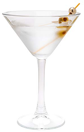 Restaurantware Cascata 8 Ounce Stemmed Martini Glasses Set Of 12 Tempered Martini Glasses - All-Purpose Chip-Resistant Lead-Free Glass Martini Glass Set Dishwasher-Safe For Martinis Or Cocktails