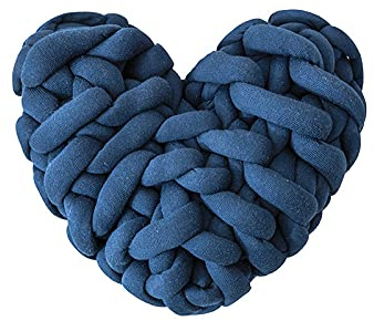 GYROHOME Knotted Heart-Shaped Navy blueThrow Pillow ,Soft and Smooth,Used for Bedroom Living Room Couch Bed Sofa
