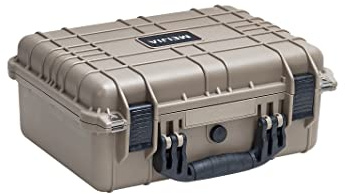 MEIJIA All Weather IP67 Waterproof Hard Protective Case, Hard Camera Case with Customizable Foam, Perfectly Protection of Camera, Drones, Pistols, Equipments,13.35 x11.63x5.98inches (Desert Tan)