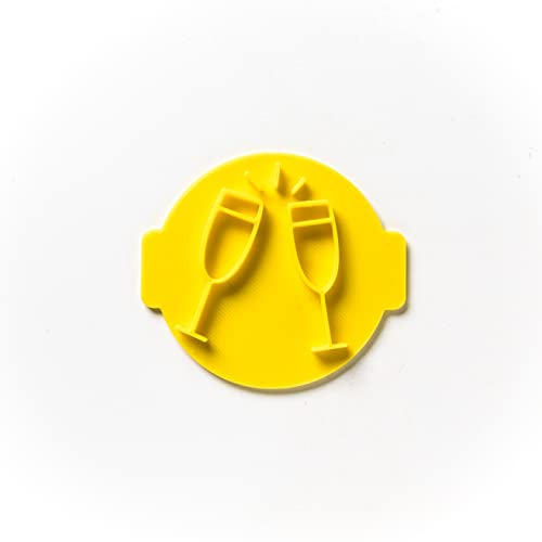 The Cookie Cutter Hub Champagne Glasses Embosser No 27 /Stamp for Cupcakes Fondant Icing Clay Cake Baking Decoration
