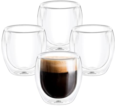 Wilmax | Thermogläser Doppelwandig | Latte Macchiato Gläser Doppelwandig | 250 ml | 4er-Set | Kaffeegläser | Cappuccino Tassen | Trinkgläser | Eiskaffee Tasse | Kaffeetassen | Teegläser