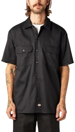 Dickies Chemise de Travail Flexible à Manches Courtes pour Homme, Noir, L