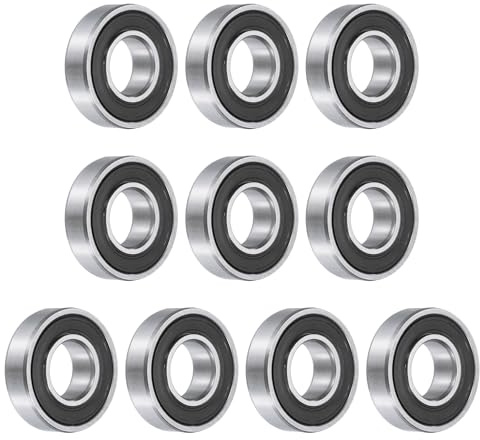 sourcing map 10pcs 6900-2RS Bearing 10x22x6mm, Chrome Steel Double Rubber Seals Precision Bearing, Lubricated Deep Groove Ball Bearings, P6 (ABEC 3)