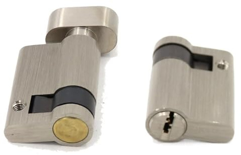 Bombin Cerradura 1 Uds. Núcleo de bloqueo de puerta Invisible medio cilindro de bloqueo excéntrico, con perilla, 45mm x 32MM, for bloqueo de canal puerta de seguridad a prueba de fuego Cerraduras Anti