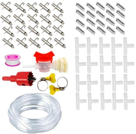 Confezione da 10/20 sistemi automatici di irrigazione per conigli con capezzoli bevitori per piccoli animali domestici e pollame, kit per abbeveratoi