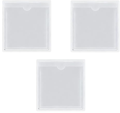 Cuixia 3Pcs Parking Permit Holder, Tax Disc Holder for Car Windscreen, Clear Self Adhesive Card Label Pocket Holders Photo Pockets Sleeves for Car, Van, Caravan Photos Passports Business Cards