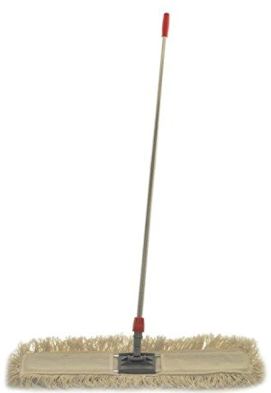SGWEB Professional Scopa Lineare 100 cm con Manico Cromato e Sistema a Tasche Colore Bianco per Pulizia Pavimenti Professionale Industirale ed Esterni