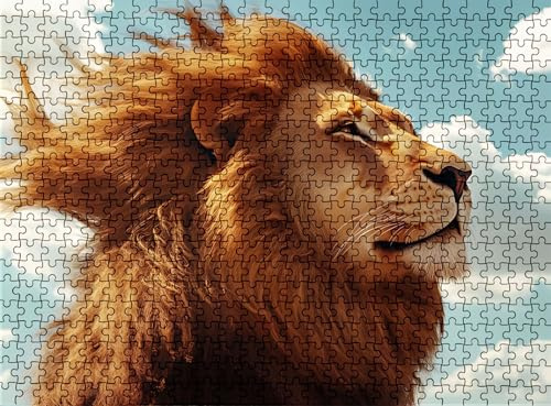 Pussel 5 000 delar, träpussel vuxna lejon djur impossibla klassiska jigsaw pussel 156,5 x 105,5 cm, familjespel, pussel stressminskning tankespel, pusselälskare w0-822