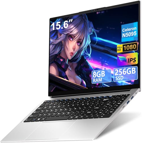 2026 Ordenador Portátil 15,6 Pulgadas Celeron N5095 Win11 Pro 8GB 256GB SSD