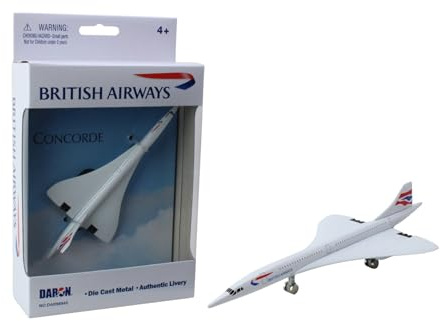 Herpa Toys Single Airplane British Airways Concorde, toy model in small scale, aeroplane model, collect, play, miniature model made of plastic - suitable for 3 year olds