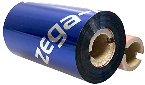 zega-labels Thermotransfer Farbband 57 mm x 74 m - zega blue (Wachs Premium) - für schmale 2 Desktopdrucker Zebra TLP2824 Plus mit bündigem 1/2 Zoll Kern Ø 12,7 mm - für Papieretiketten Bedruckung