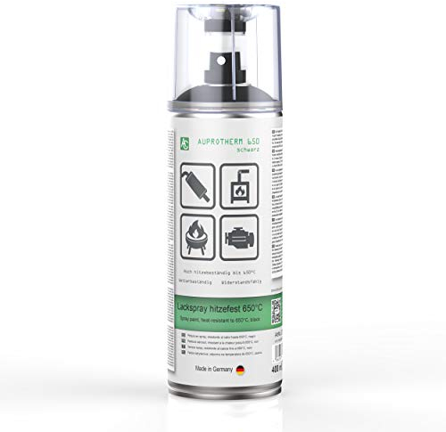AUPROTEC Lackspray AUPROTHERM 650 schwarz Motor Lack Sprühlack Hitzefest 650°C Spray 1x 400ml