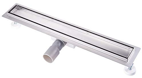 Canalina per doccia double face sifone con filtro antiodore e per capelli piastrellabile canalina di scarico in acciaio inox molto piatta set completo con fissaggio a pavimento per bagno da 50 cm