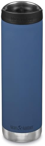 Klean Kanteen Unisex TKWide 20 oz (con Tapa de café), Botella Verde Azulado, 1 EA