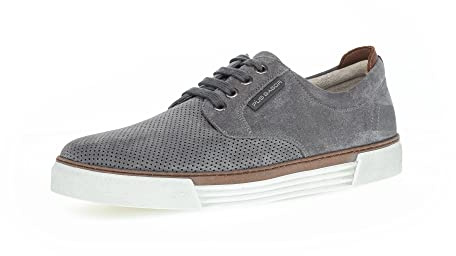 Pius Gabor Hombre Zapatillas, de Caballero Zapatillas Bajas,Cuero Certificado, Plantilla Intercambiable,Zapato con cordón,Gris (Ash),42.5 EU / 8.5 UK
