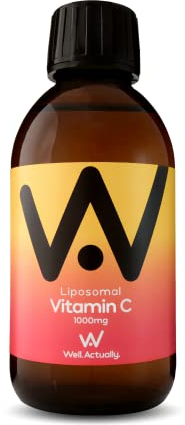 WELL ACTUALLY Liposomal Vitamin C 1000mg - (150ml - 30 Servings) High Strength Liquid Liposomal Vitamin C Supplement - Supports Immunity, Skin, Brain, Joints, Energy - Vegan, Fruit Fusion