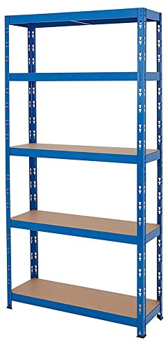TMZ ® 5 Tier Layer Shelf T system Storage Shelving Rack Heavy Duty Kitchen Garage Racking 750 Kgs Capacity, (1800x900x400) mm,Blue