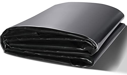 VEVOR Teichfolie, 10 x 15 Fuß, 45 mm Dicke, biegsame Teichfolien aus EPDM-Material, leicht zu schneidende Unterlage für Fisch- oder Koi-Teiche, Wasserfallbasis, Springbrunnen, Wassergärten, Schwarz