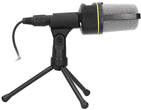 USB Kondensatormikrofon, 3,5 Mm Ljudportmikrofon med Stationärt Stativ, Studioinspelningsmikrofon, Rundstrålande Kondensatormikrofon (Svart)