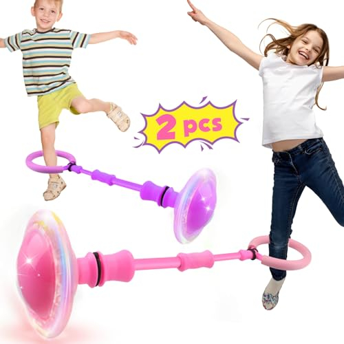 Britik Spielzeug für 5-12 Jahre Kinder:Springring Fußkreisel Kinder Swing Wheel mit Lichtrad Geschenke ab 5 6 7 8 9 10 11 12 Kinder Draussen Spielzeug
