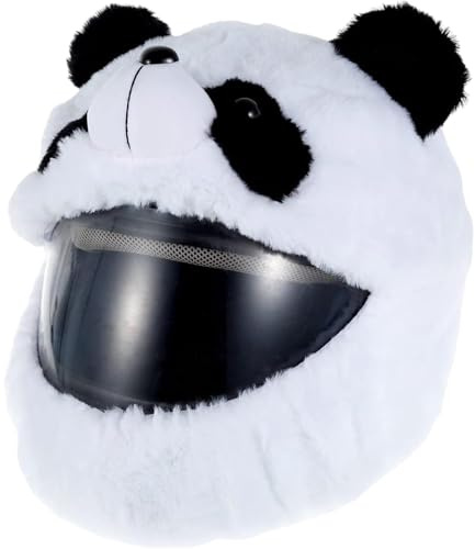 Plysch panda hjälmöverdrag söt motorcykelhjälm fodral för de flesta hela ansiktshjälmar motorcykeltillbehör