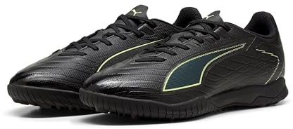PUMA Chaussures de Football Ultra 6 Play TT Unisexes, Puma Noir pétillant Vert Clair Terrain, 43 EU