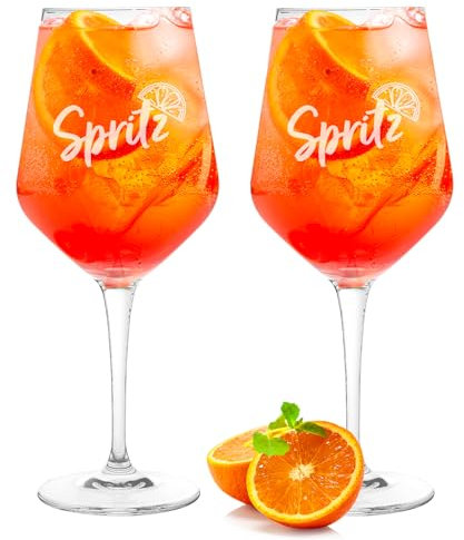 Aperol Spritz Gläser 2er Set Made in Germany - Einzigartige Aperol Gläser für den Perfekten Genussmoment | Premium Spritz gläser Set | 430 ml Kristallglas | Ideal geeignet als Aperol Geschenkset