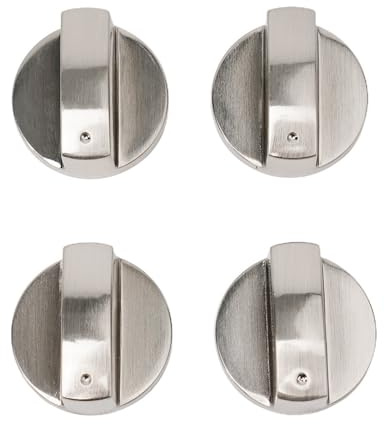 SHENGG 4 ST Gasspisknoppar 6mm Silver Modernt Kök Elspis Ugnshäll Kontrollomkopplare for Hushållsverktyg Byte av hårdvara