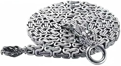 LOPUCK Pulsera de acero para defensa personal,Decoración de Automóviles, Pulsera de Autodefensa de Acero Completo, Herramienta de Defensa de Collar de Supervivencia al Aire Libre de 108cm (silver)