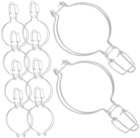 LIGIGWASH Cierre Metálico para Frascos De Vidrio 93mm, Clip De Alambre Inoxidable, Hebilla Resistente De Acero Inoxidable, Pack De 10 Unidades, para Sellado Hermético Cocina y Despensa
