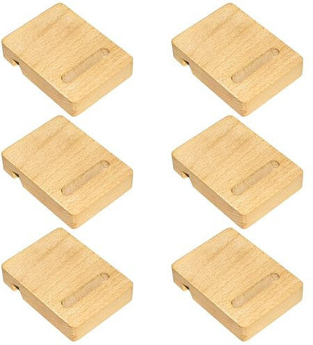 boxoon 6-Piece Natural Wood Display Stands For Embroidery Hoops, Needlework Art, And Phones – Dual Slot Design, Compact Size (3.15 X 2.36 X 0.71 Inches)