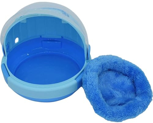Tofficu Trasportino Portatile per Piccoli Uccelli e Pappagalli, Gabbia in PVC Blu, Traspirante, Comoda per Viaggio