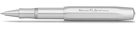 Kaweco AL SPORT Rollerball Silver I Gel- / Kugelschreiber aus hochwertigem Aluminium mit Keramikkugel I Edler Kuli in Silber I 23 g Tintenroller mit 0.7 mm Mine I Seidenglänzender Gelroller 13 cm