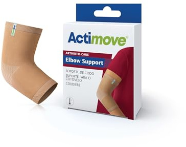 Actimove® ARTHRITIS CARE Elbow Support - Light Compression Support and Therapeutic Warmth For Elbow Arthritis - Heat-Retaining Ceramic Fibre Yarns - Beige, Medium