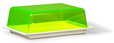 Kimmel Butterdose, Kunststoff, weiß/transparent grün, weiß/ transparent grün