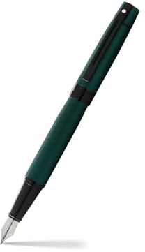 Sheaffer 300 Matte Green Medium Nib Fountain Pen + 2 Ink Cartridges + Piston Converter + Luxury Gift Box