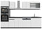 Vicco Küchenzeile R-Line, Weiß/Anthrazit, 300 cm J-Shape, mit Hochschrank, ohne Arbeitsplatte
