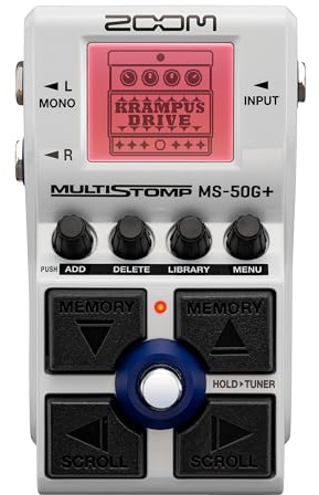 ZOOM MS-50G+ MultiStomp guitar effects pedal with 100 effects for stage, studio, and recording— any effect chain can be saved as a preset