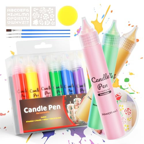 iaHOME Candle Pens Candle Wax Pens for Candle Decoration 30ml Bottles, Candle Painting Pens Candle Marker for Wax Melts, DIY Candle Making, Create Your Colorful Candle (12 Colours)