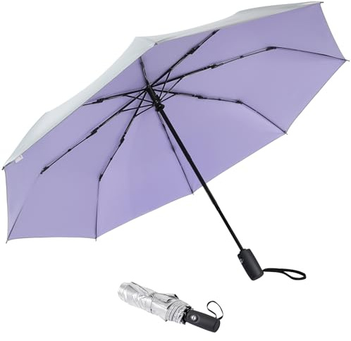 G4Free UPF 50+ UV Protection Mini Travel Umbrella 42 Inch Sun Blocking Folding Umbrella