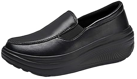 Generisch Scarpe Ortopediche da Donna con Plateau, Scarpe da Ginnastica in Pelle, Scarpe Casual con Tacco, Slip-On, Sneaker da Donna, Scarpe da Lavoro Leggere, Comode Scarpe Antiscivolo, Scarpe da